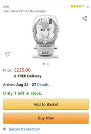 joie sansa petite city lounger